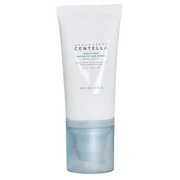 سرم ضد آفتاب بیرنگ اسکین 1004 SPF 50 مدل هیالو سیکا واتر فیت محافظ UVA،UVB مناسب برای انواع پوست حجم 50 میلیلیتر بسته دو عددی