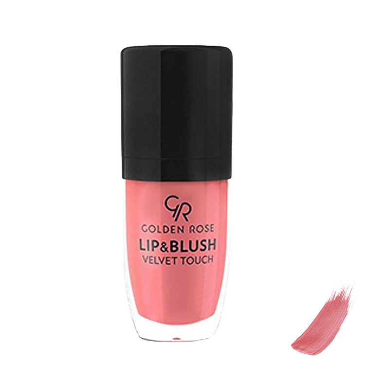 رژلب و رژ گونه مایع گلدن رز مدل Velvet Touch شماره 04