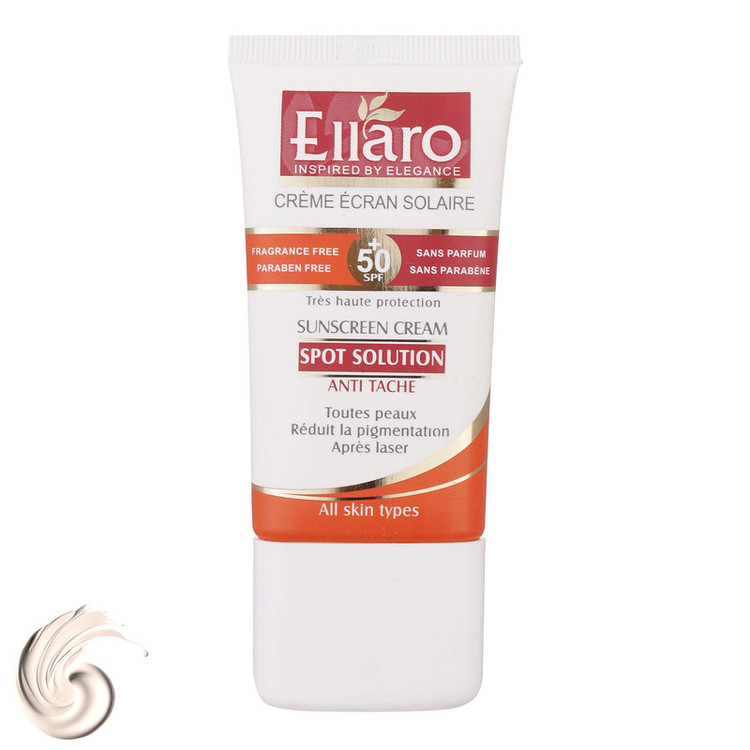 کرم ضد آفتاب و ضد لک بدون رنگ الارو SPF50 مدل Spot Solution محافظ UVA ،UVB، مناسب انواع پوست تحت لیسانس حجم 40 میلیلیتر