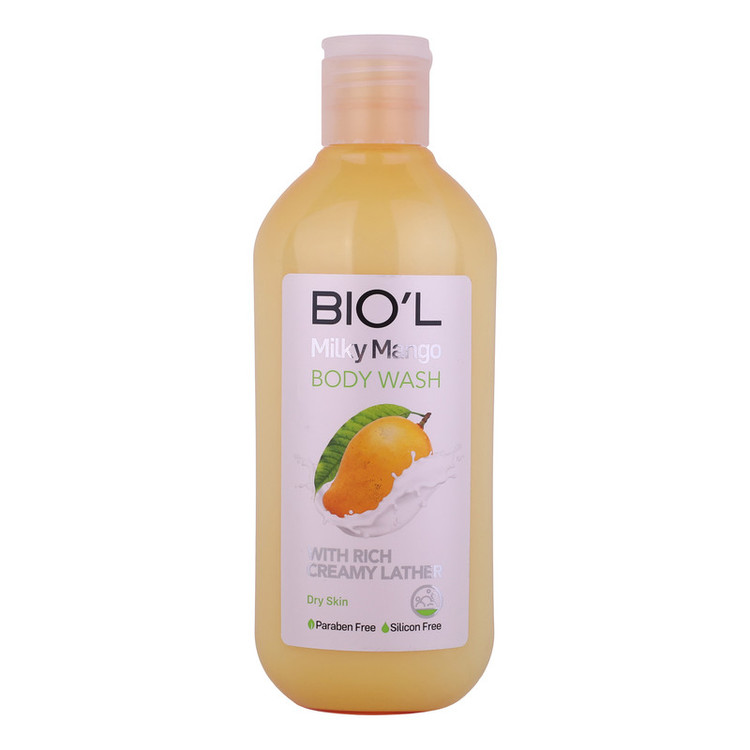 شامپو بدن بیول مدل Milky Mango با رایحه مانگو مناسب پوستهای خشک حجم 400 میلیلیتر