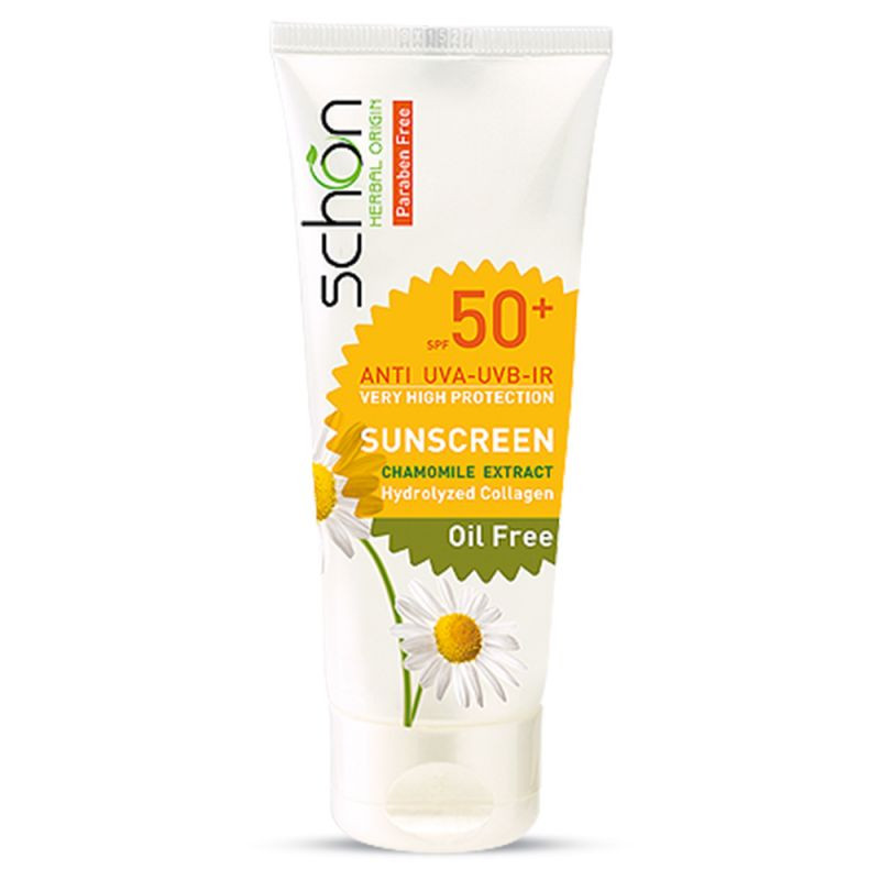 کرم ضد آفتاب بدون رنگ شون SPF 50 مدل chamomile extract ‌مناسب پوست‌های چرب حجم 50 میلی‌لیتر