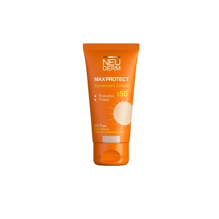 کرم ضد آفتاب رنگی نئودرم SPF 50 مدل MAX PROTECT مناسب پوست های چرب حجم 50 میلی لیتر