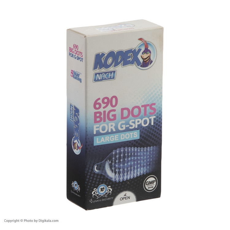 کاندوم ناچ کدکس مدل BIG DOTS بسته 10 عددی