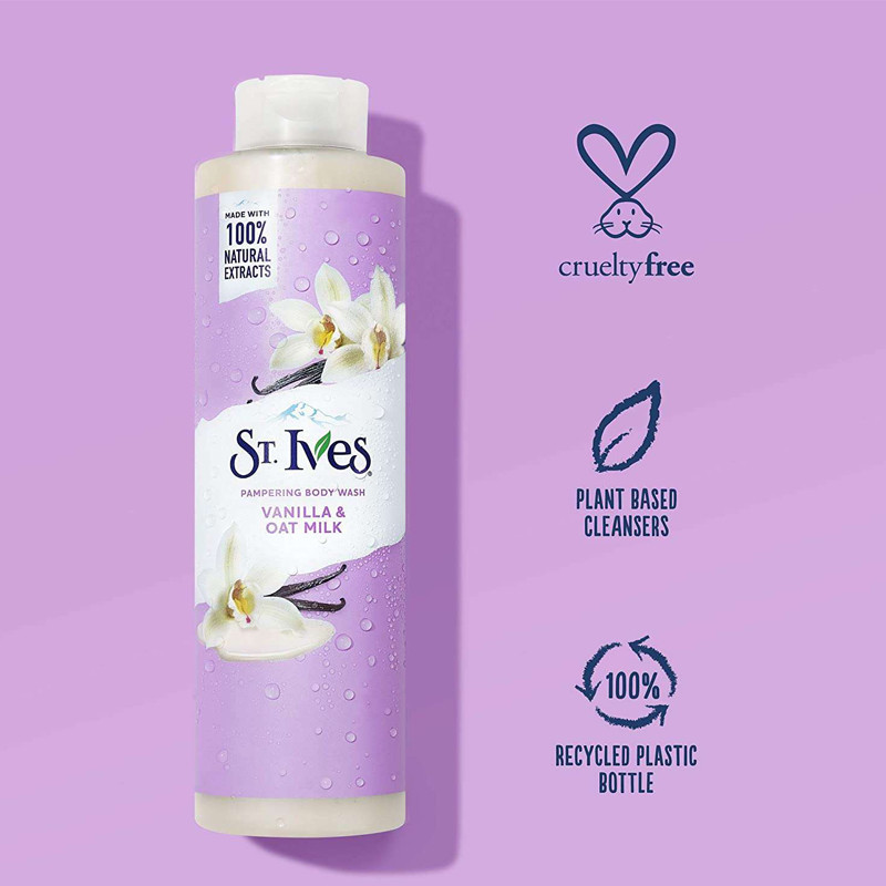 شامپو بدن اس تی.ایوز مدل Vanilla & Oat Milk حجم 650 میلی لیتر