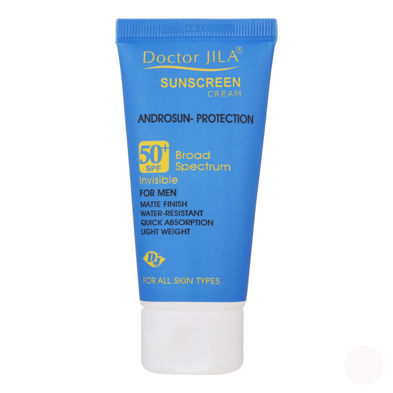 کرم ضد آفتاب بدون رنگ آقایان دکتر ژیلا SPF 50 مدل Androsun ‌مناسب انواع پوست وزن 50 گرم