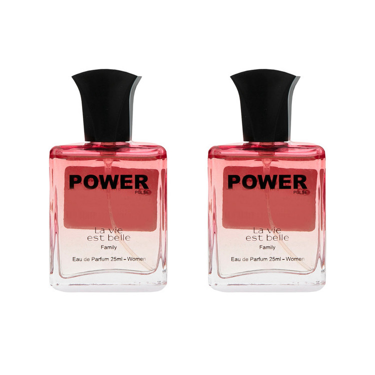 عطر جیبی زنانه پاور پالس مدل La vie est belle حجم 25 میلی لیتر مجموعه 2 عددی