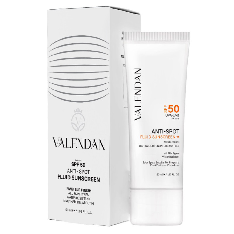 فلوئید ضد آفتاب بدون رنگ صورت ولندان SPF 50 مدل AS-INV محافظ UVA،UVB مناسب برای انواع پوست حجم 50 میلی لیتر