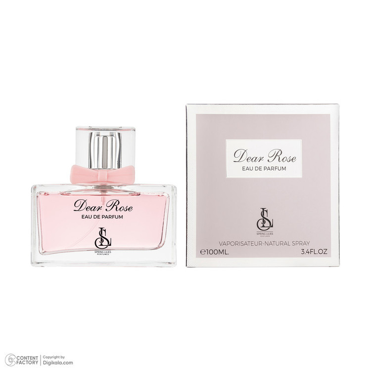 ادوپرفیوم زنانه اسپرینگ لیلیز مدل DEAR ROSE با رایحه گرم حجم 100 میلیلیتر