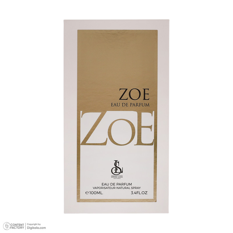 ادوپرفیوم زنانه اسپرینگ لیلیز مدل Zoe با رایحه معتدل حجم 100 میلیلیتر