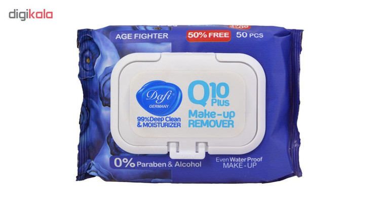 دستمال مرطوب دافی مدل Q10 blueberry بسته 50 عددی