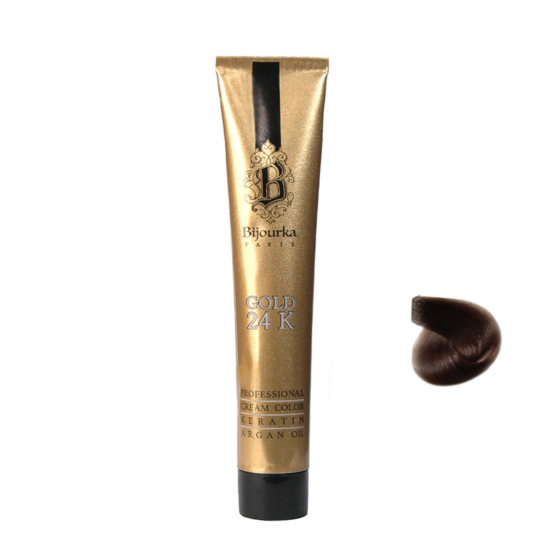 رنگ موی بیجورکا سری Gold 24K شماره4 حجم 100 میلی لیتر رنگ قهوه ای