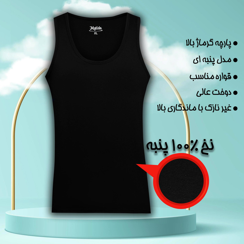 زیرپوش رکابی یقه گرد مردانه ماییلدا مدل 4712-2 مجموعه 2 عددی
