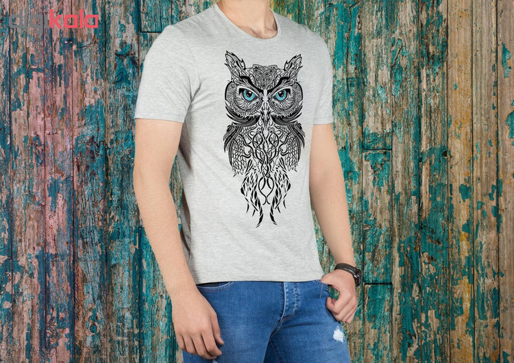 تی شرت مردانه طرح جغد کد A001