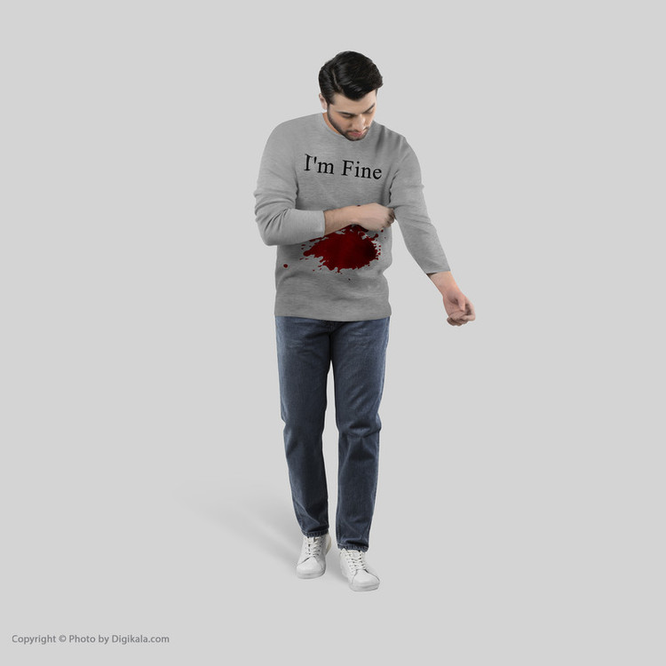 تی شرت آستین بلند مردانه طرح im fine مدل S306