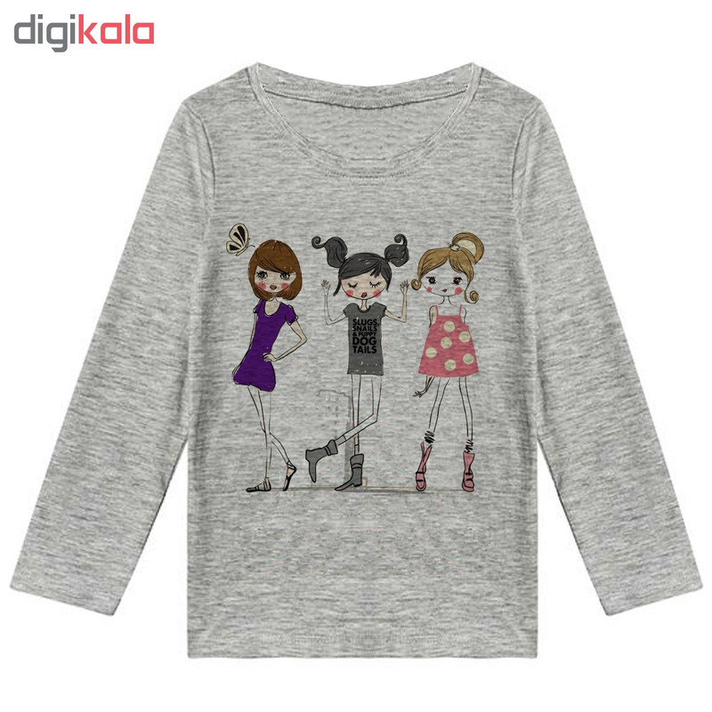 تیشرت آستین بلند دخترانه طرح girls کد K48