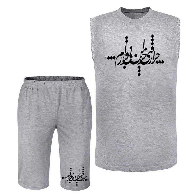ست تاپ و شلوارک مردانه مدل شعر A329