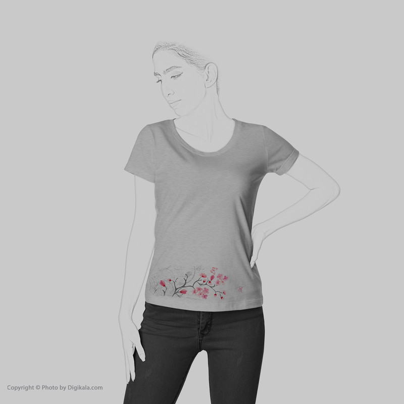تیشرت زنانه طرح گل کد R154