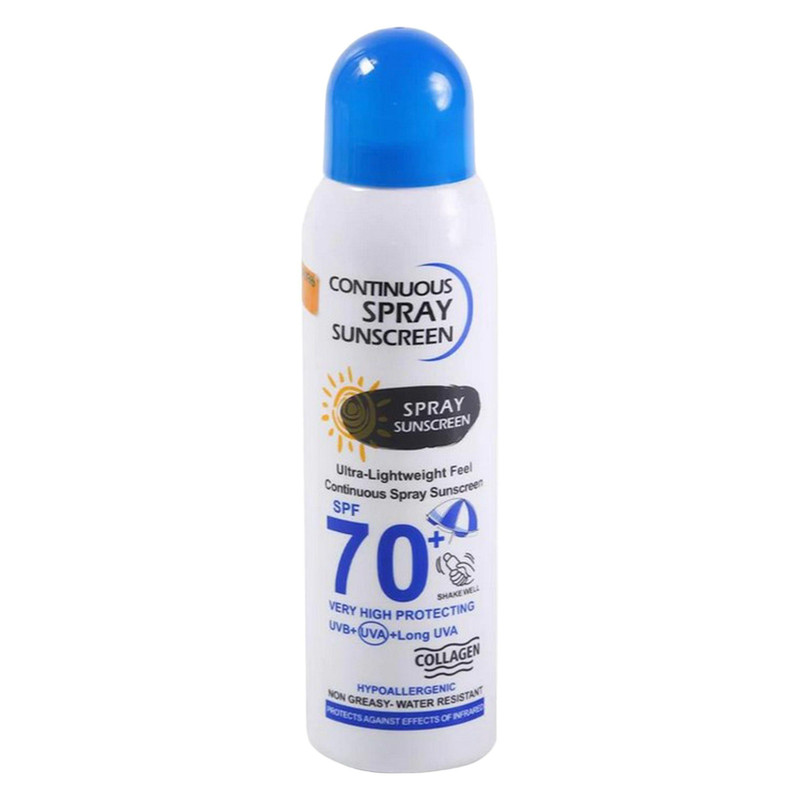 اسپری ضدآفتاب بیرنگ وکالی مدل SPF70 مناسب انواع پوست، حجم 230 میلیلیتر