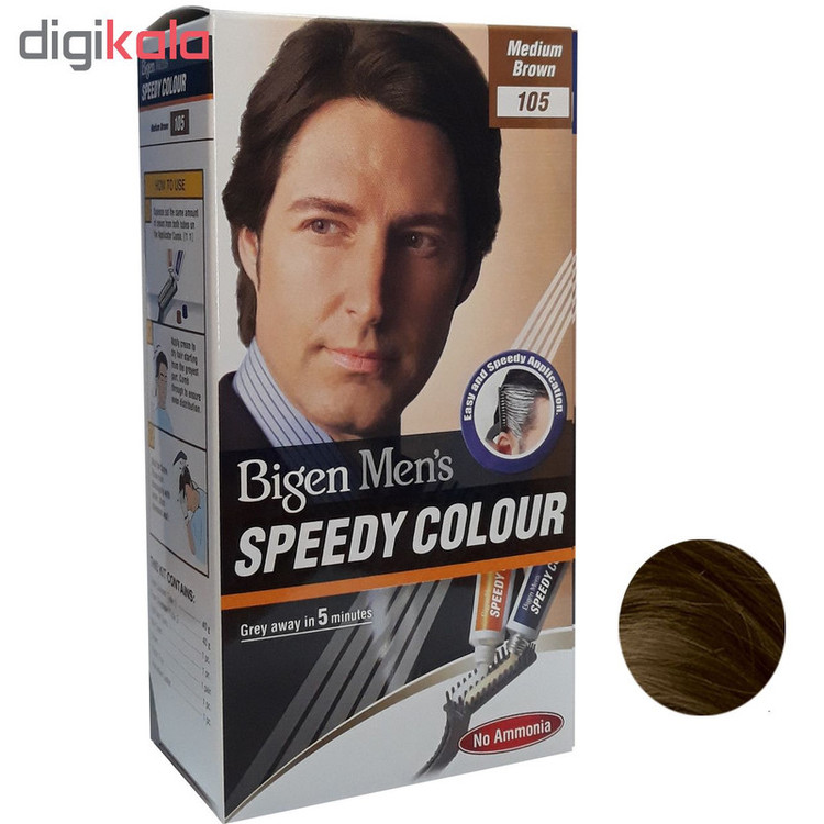 کیت رنگ مو بیگن سری Speedy Colour شماره 105 حجم 40 میلی لیتر رنگ قهواه ای متوسط