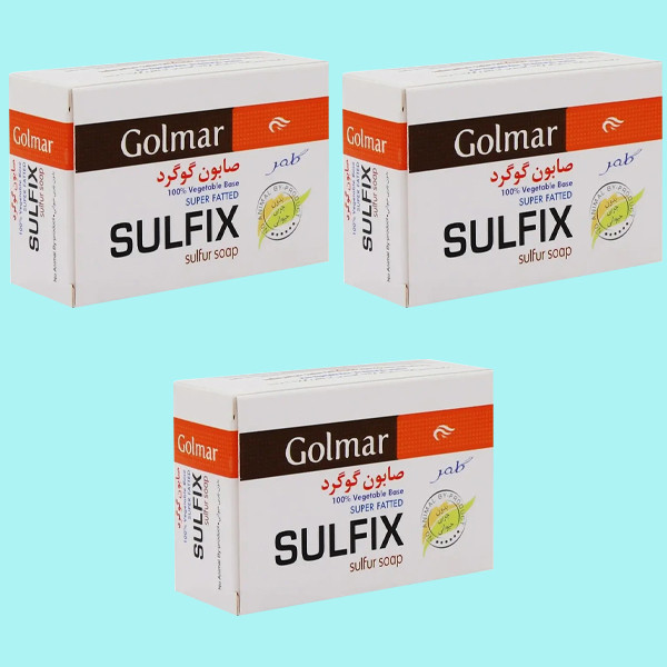 صابون ضد باکتری گلمر مدل Sulfix وزن 120 گرم مجموعه 3 عددی