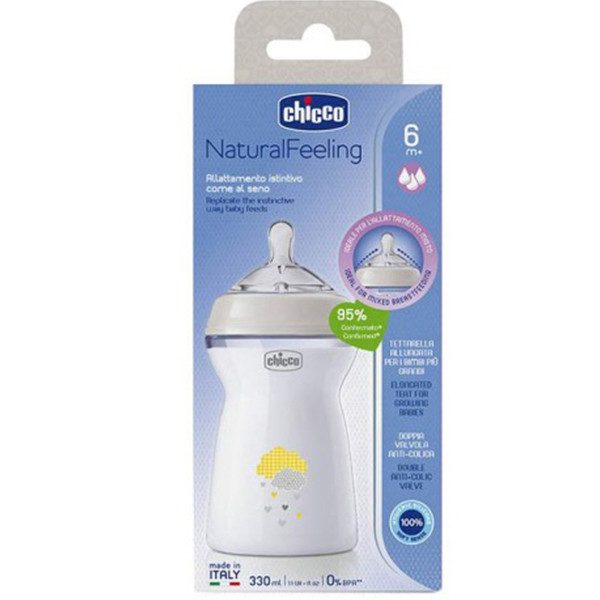 شیشه شیر چیکو مدل نچرال فیلینگ گنجایش 330 میلی لیتر