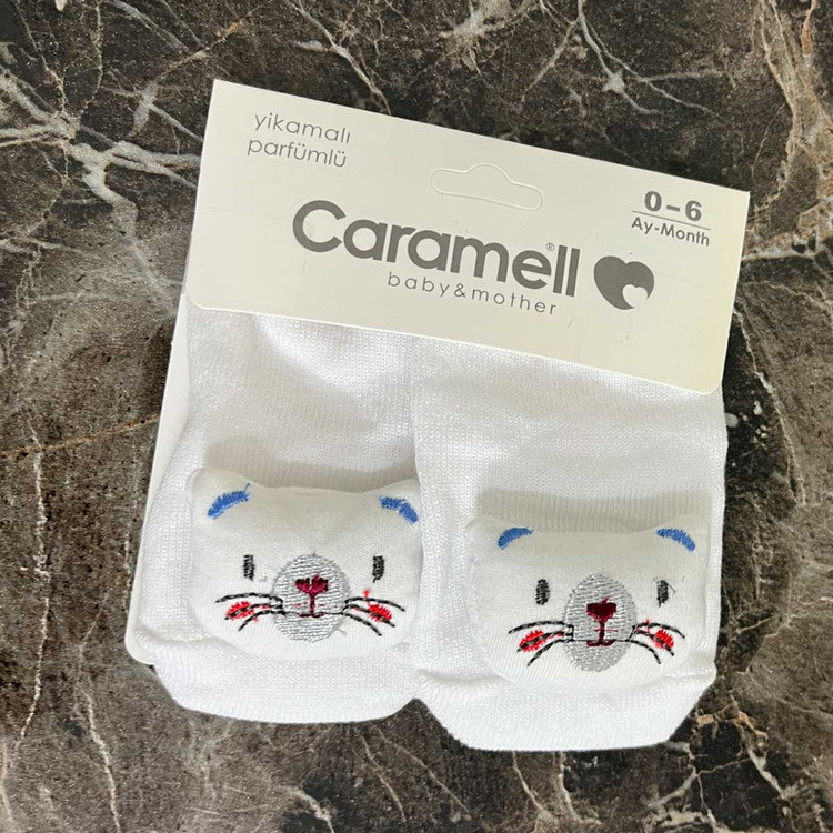 جوراب ساق کوتاه نوزادی کارامل مدل Sibl cat06