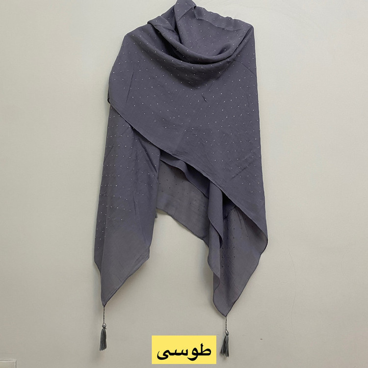 روسری زنانه مدل نخی وال اسلپ نگین دار