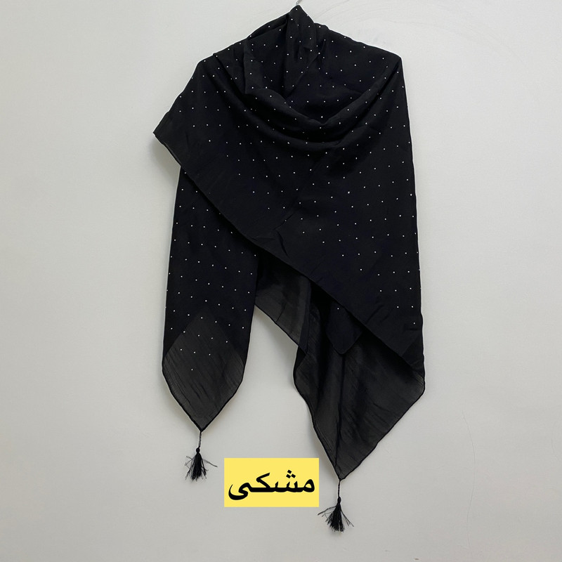 روسری زنانه مدل نخی وال اسلپ نگین دار