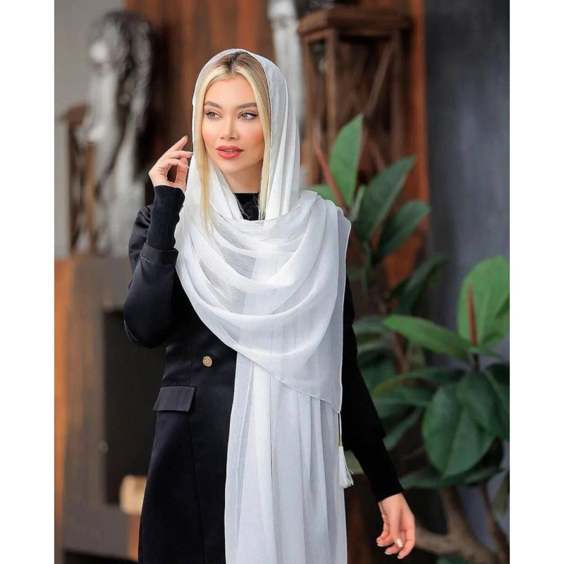 شال زنانه مدل حریر کریشه ساده کد ana-2269