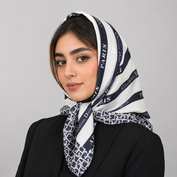 روسری زنانه مدل نخی با طول و عرض 70x70 سانتیمتر
