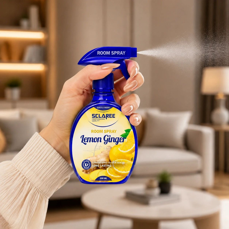 اسپری خوشبوکننده اسکلاره مدل Lemon Ginger رایحه شیرین حجم 350 میلی لیتر