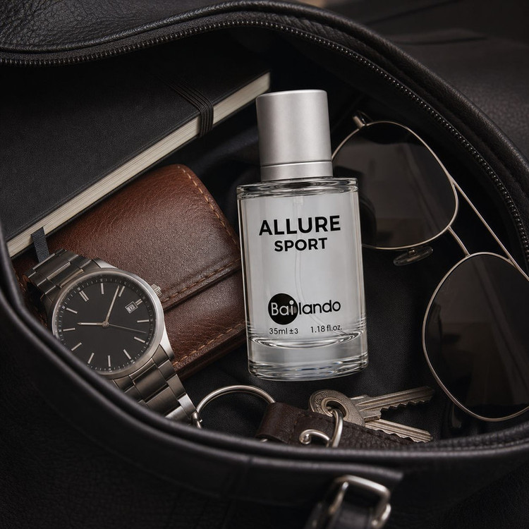 عطر جیبی مردانه بایلندو مدل Allure NB با رایحه تند و چوبی حجم 35 میلی لیتر