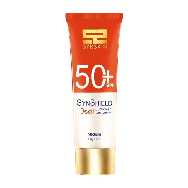 ژل کرم ضدآفتاب ساین اسکین بدون رنگ SPF50 مدل SynShield، مناسب پوستهای چرب، حجم 50 میلیلیتر