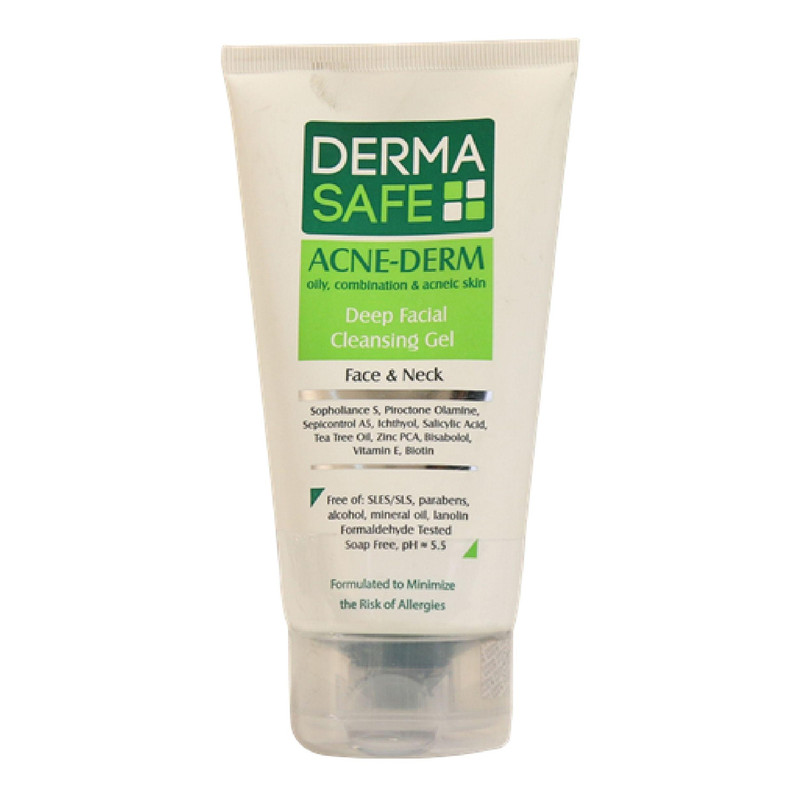 ژل شوینده صورت درماسیف سری Acne Derm مدل Deep Facial حجم ۱۵۰ میلی‌لیتر