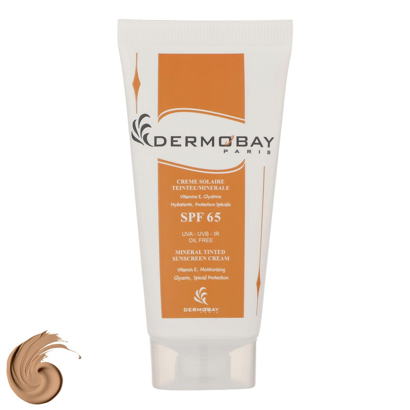 کرم ضدآفتاب رنگی درموبای مدل SPF65، مناسب پوستهای چرب، حجم 50 میلیلیتر