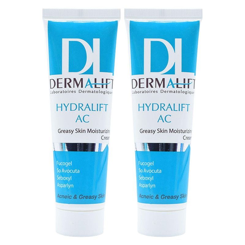کرم مرطوبکننده پوست چرب درمالیفت مدل Hydralift AC Cream حجم 50 میلیلیتر بسته دو عددی