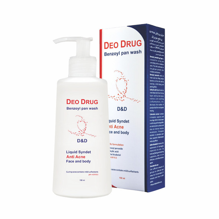 محلول ضد جوش دئودراگ مدل benzoyl peroxide مناسب انواع پوست حجم 150 میلی لیتر