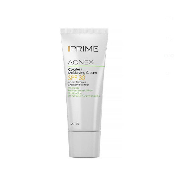 کرم مرطوب کننده بدون رنگ پرایم مدل Acnex SPF 30 حجم 50 میلی لیتر1582084