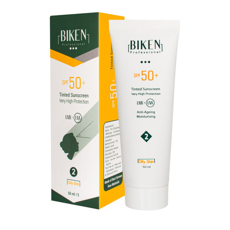 کرم ضد آفتاب رنگی بیکن SPF 50 مدل Oily Skin 2 مناسب پوستهای حجم میلیلیتر