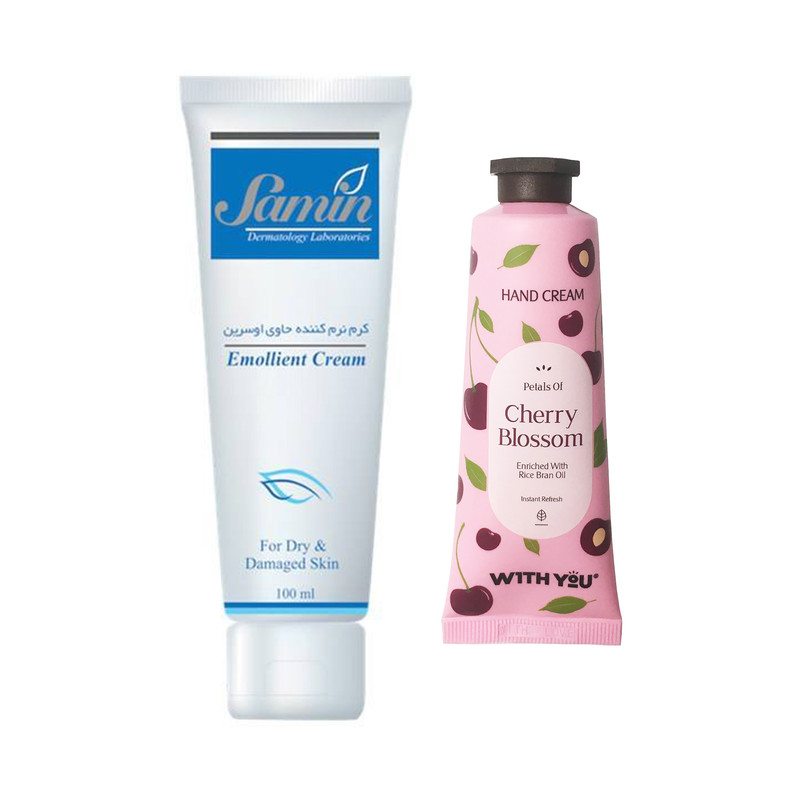 کرم نرم کننده ثمین مدل اوسرین حجم 100 میلی لیتر به همراه کرم مرطوب کننده ویت یو مدل Cherry Blossom حجم 50 میلی لیتر
