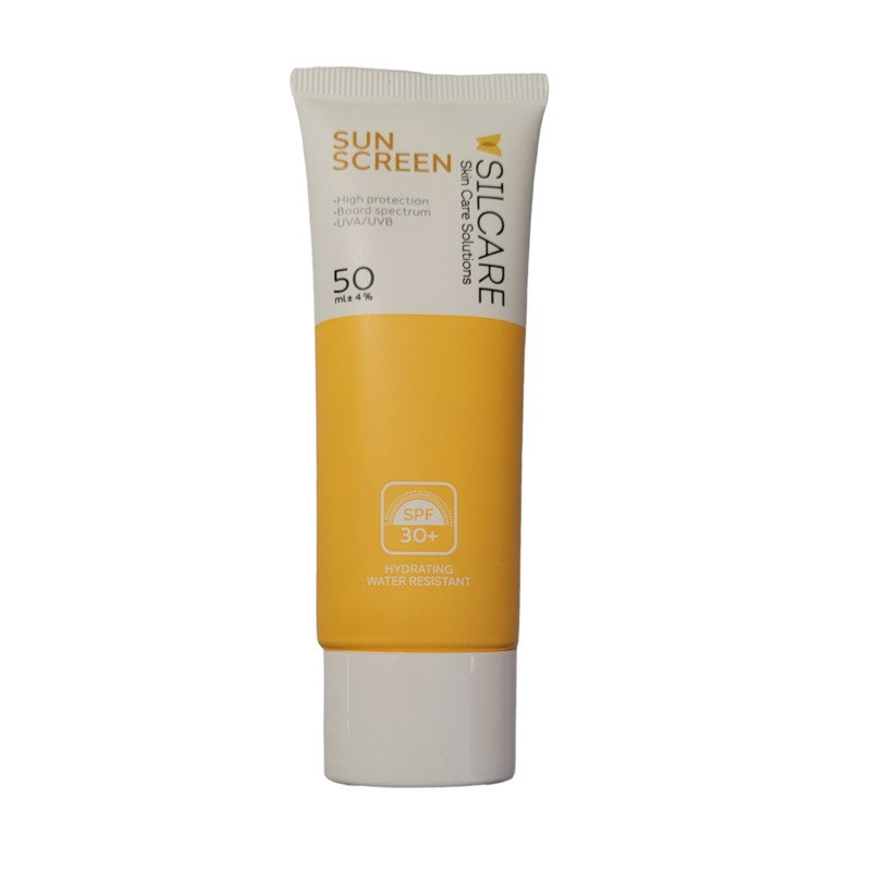 کرم ضدآفتاب بدون رنگ سیلکِر، 30 SPF، مدل HYDRATING، مناسب انواع پوست و حجم 50 میلی‌لیتر، محافظت کننده در برابر اشعه UVA و UVB، ضد آب، مرطوب کننده، تقویت کننده، ضد التهاب و پیری زودرس پوست