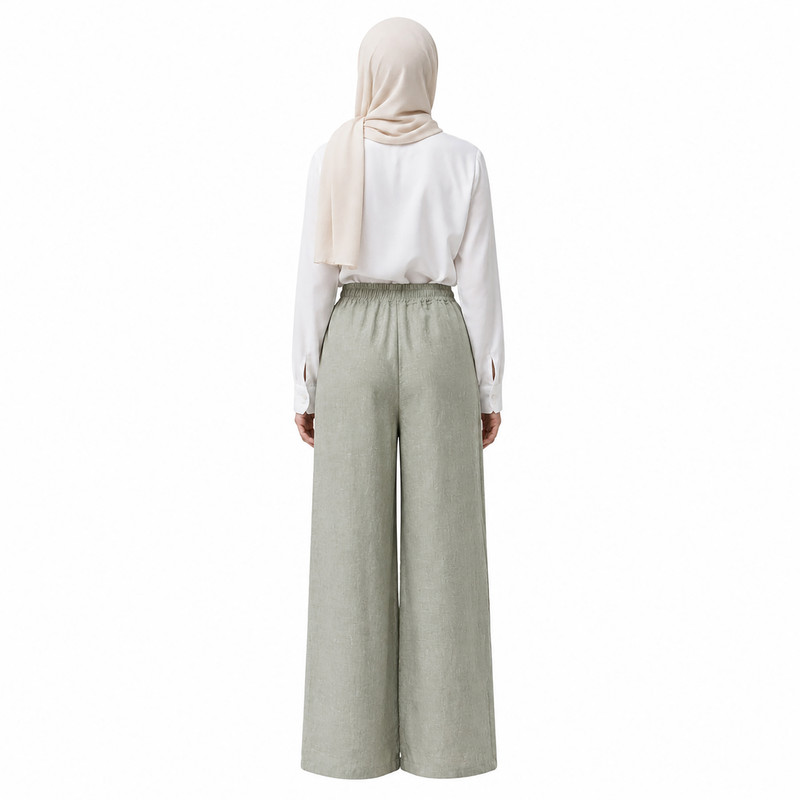 شلوار لینن فول بگ زنانه مدل 16260