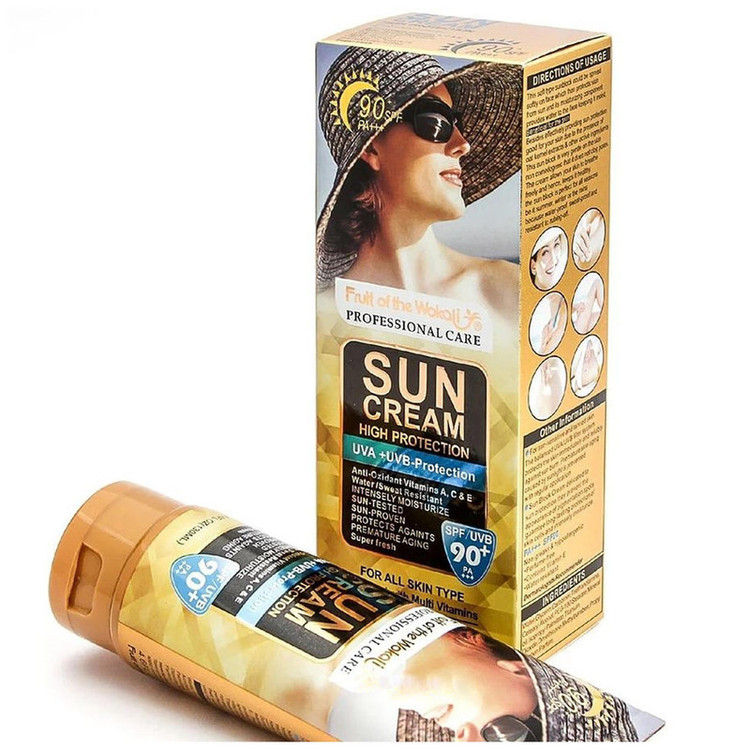 کرم ضدآفتاب بدون رنگ وکالی SPF90 مدل 01 مناسب برای انواع پوستها، حجم 130 میلیلیتر