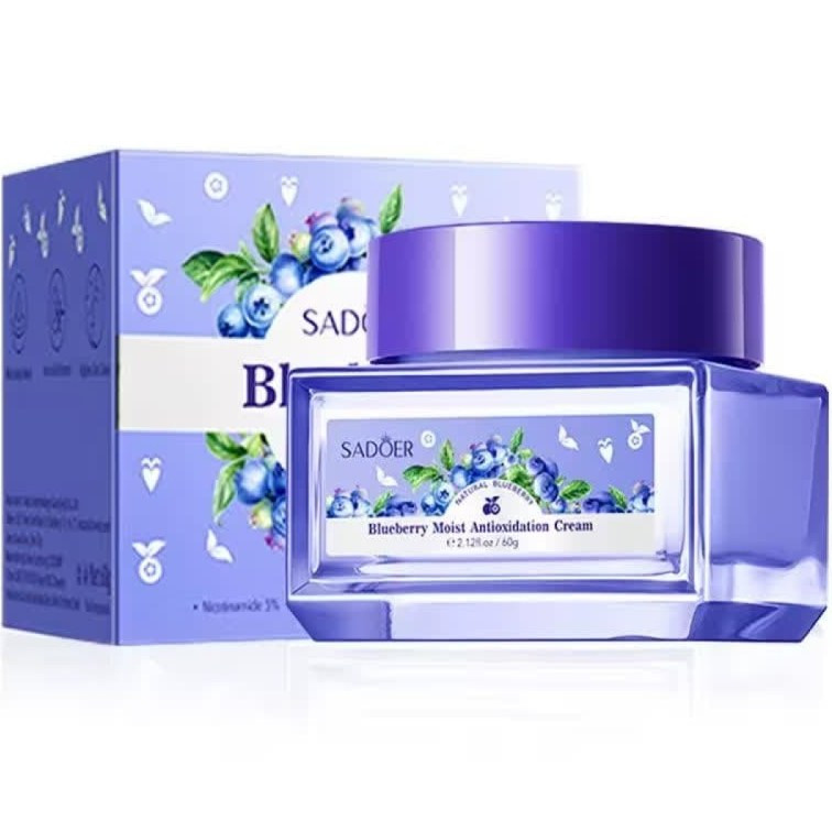 کرم مرطوبکننده صورت، دست سادور مدل بلوبری هیالورونیک اسید مناسب برای انواع پوست وزن 60 گرم