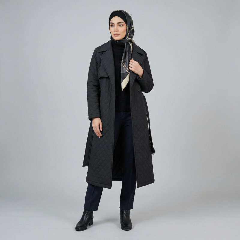 کاپشن بلند زنانه مدل ماهکان کد 2438