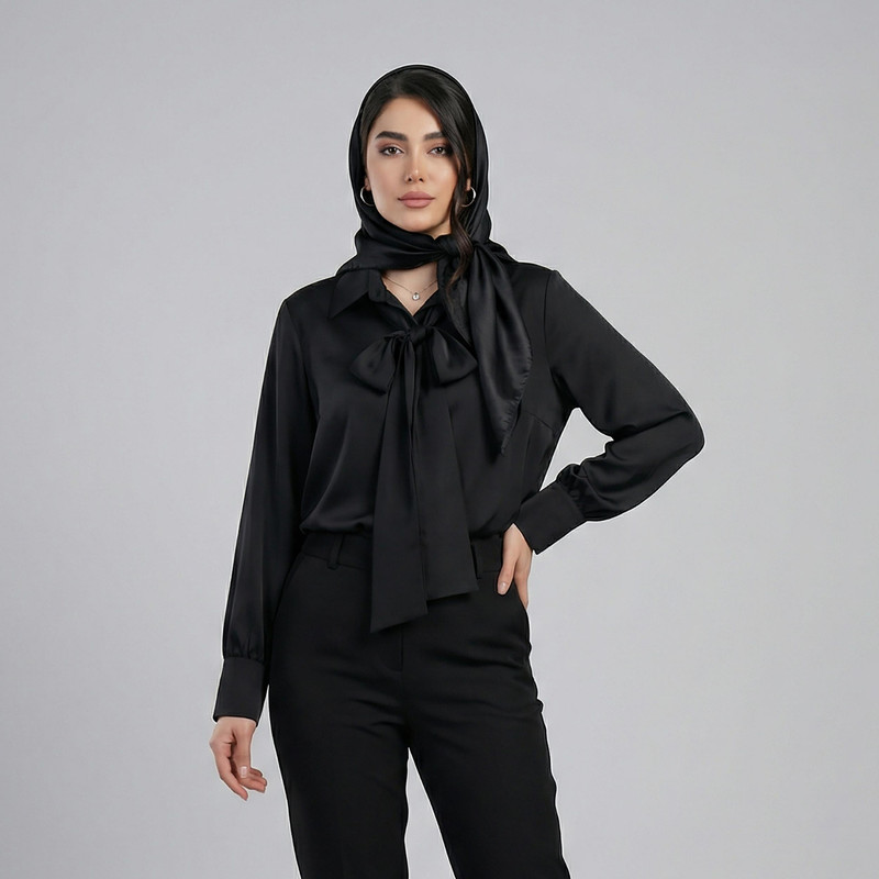 شومیز آستین بلند یقه برگردان زنانه مدل ریماس کد 172501