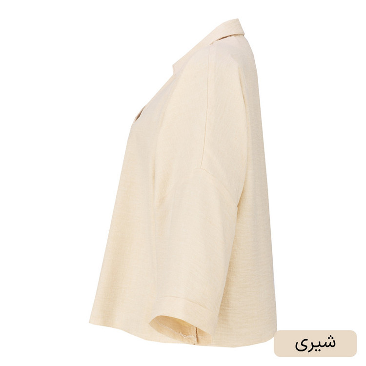 شومیز آستین بلند یقه برگردان زنانه مدل پریاس کد 2555
