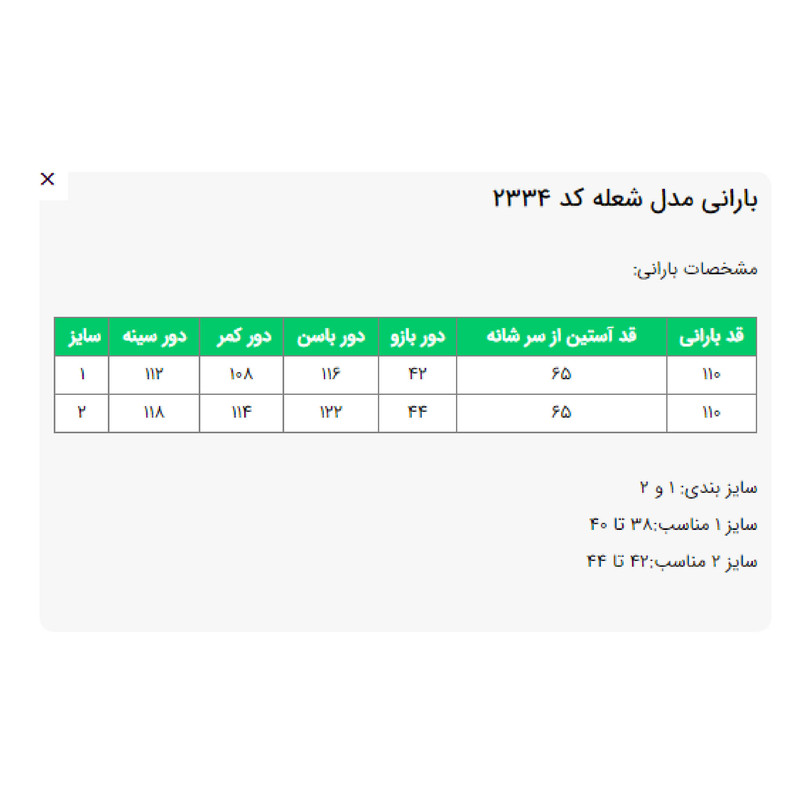 بارانی زنانه مدل شعله کد 233408