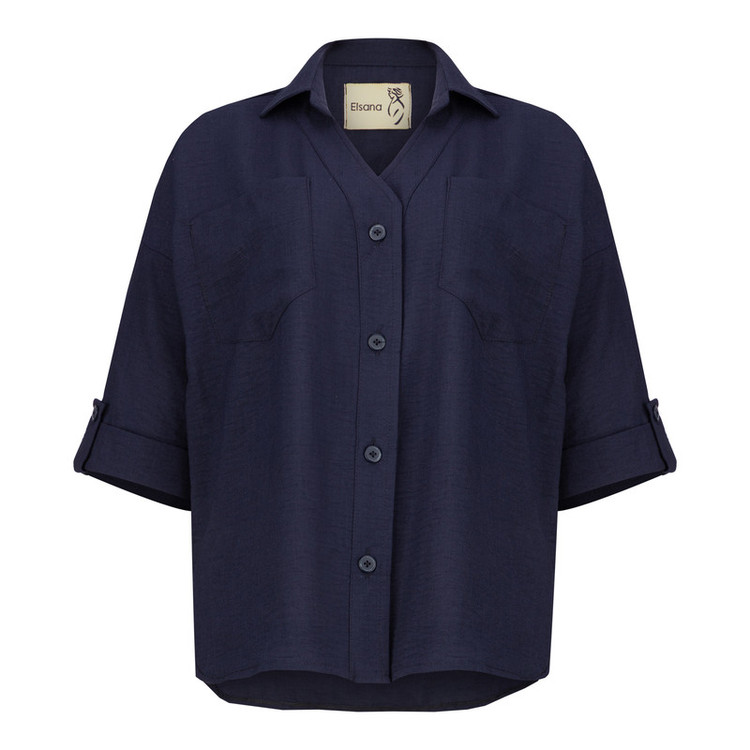 شومیز آستین بلند یقه برگردان زنانه مدل ماهوین کد 2566