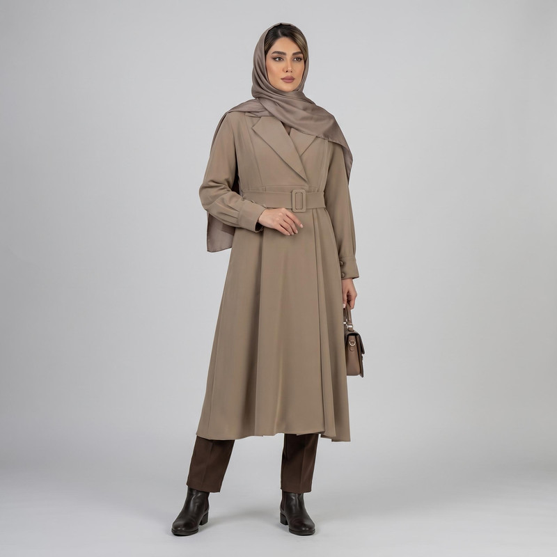 مانتو زیر زانو زنانه مدل ماردین کد 2483